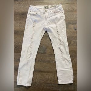 Indigo Rein distressed white jeans